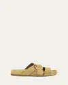 Loewe Ease Suede Buckle Slides