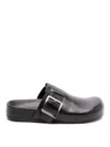 Loewe Ease Buckle Leather Clogs In Black