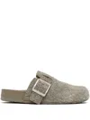 Loewe Textured Surface Slip-on Slippers In Gray