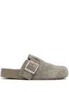 Loewe Textured Surface Slip-on Slippers In Brown