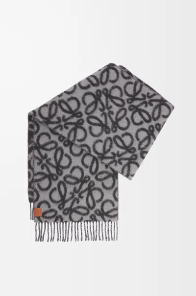 Loewe Anagram Scarf In Alpaca And Wool Blend For Woman In Black