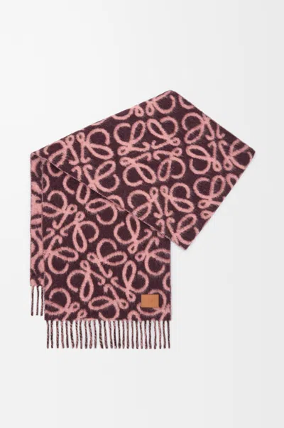 Loewe Anagram Scarf In Alpaca And Wool Blend For Woman In Brown