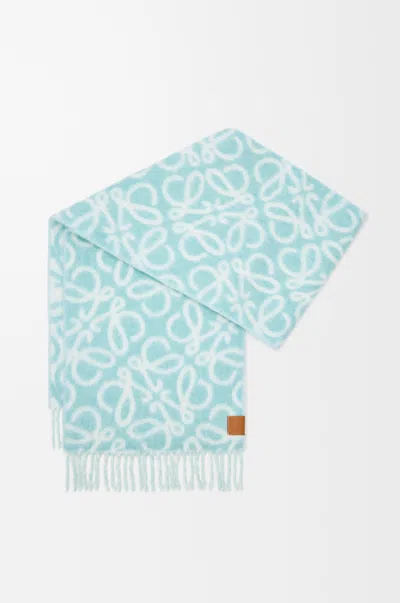 Loewe Anagram Scarf In Alpaca And Wool Blend For Woman In Gray