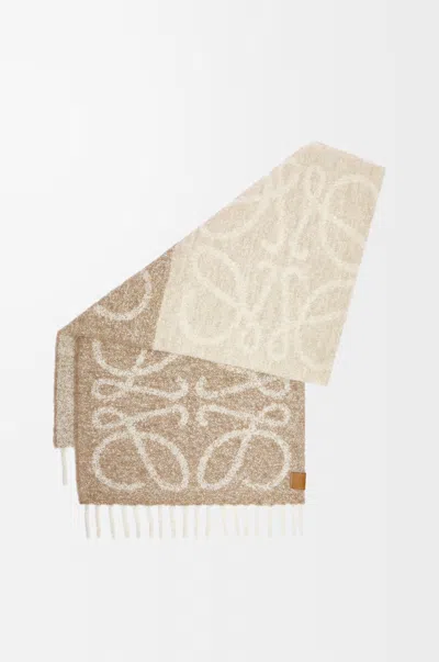 Loewe Anagram Scarf In Alpaca And Wool For Woman In Brown