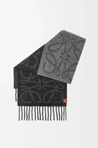 Loewe Anagram Scarf In Alpaca And Wool For Woman In Gray