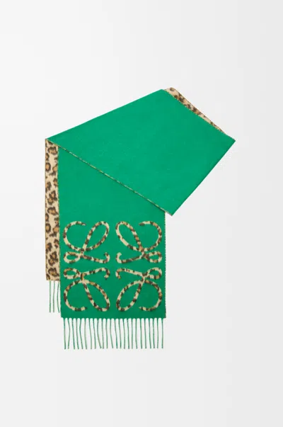 Loewe Anagram Scarf In Silk And Cashmere For Woman In Brown