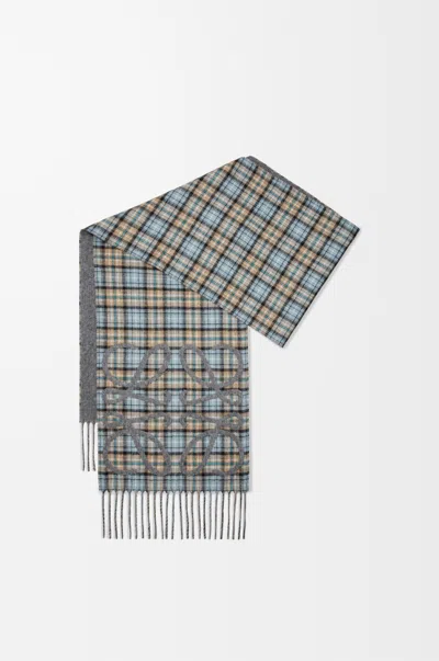 Loewe Anagram Scarf In Silk And Cashmere For Woman In Brown