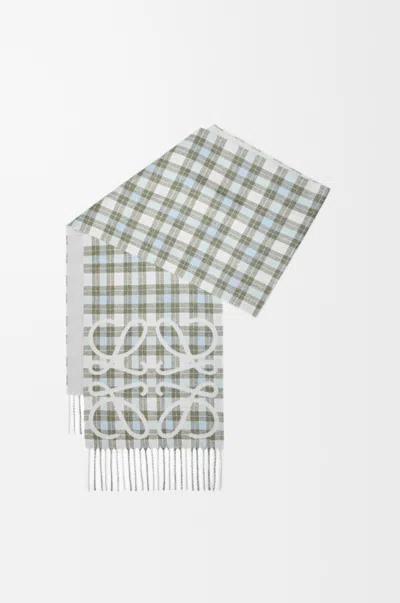 Loewe Anagram Scarf In Silk And Cashmere For Woman In Gray