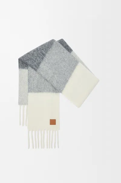 Loewe Checkered Wool And Alpaca Blend Scarf Women In Multi