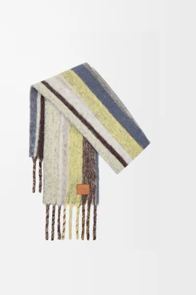 Loewe Alpaca-wool-blend Jacquard Stripe Scarf In Yellow