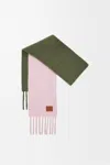 Loewe Two-tone Alpaca And Wool Blend Scarf In Pink