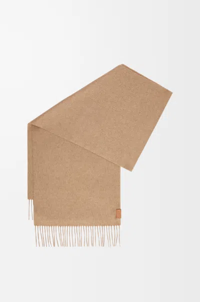 Loewe Anagram Scarf In Wool And Cashmere For Woman In Brown