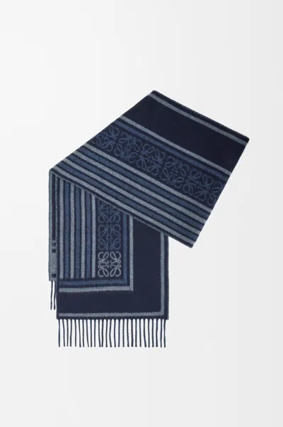 Loewe Anagram Scarf In Wool And Cashmere In Metallic