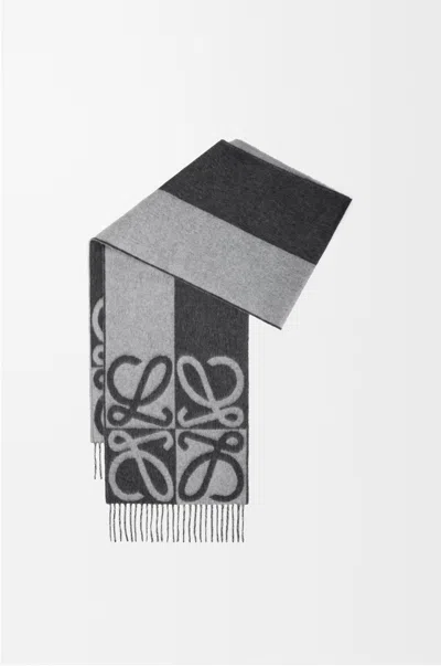 Loewe Fringed Wool And Cashmere-blend Jacquard Scarf In Multi