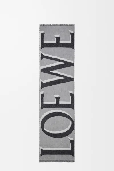 Loewe Scarf In Wool And Cashmere For Woman In Gray