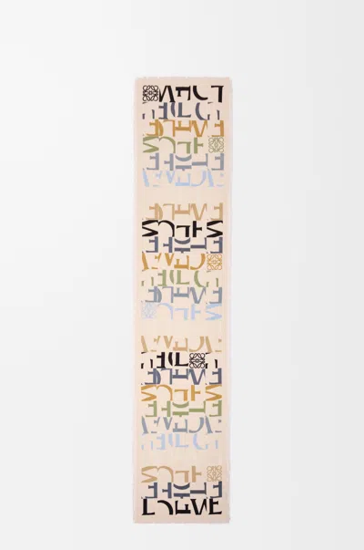 Loewe Logo-pattern Scarf In Neutral