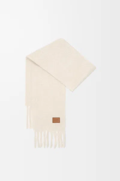 Loewe Scarf In Mohair And Wool Blend For Woman In Neutral