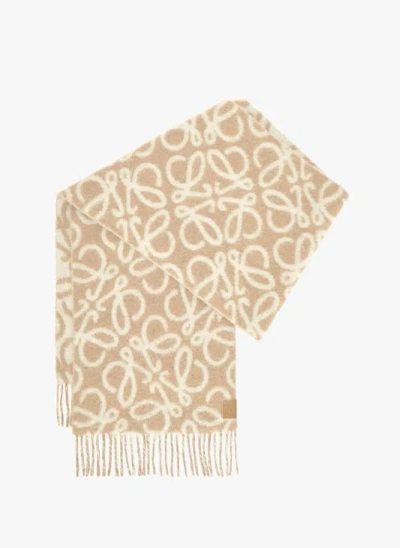 Loewe Écharpe Jacquard Anagram En Alpaga Et Laine Mélangés In Multi