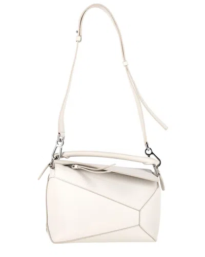 Loewe Ecru Calfskin Leather Puzzle Small Bag (authentic Pre-loved)