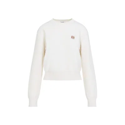 Loewe Ecru White Wool Anagram Sweater In Neutrals