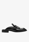 Loewe Black Leather Edge Slippers In Black