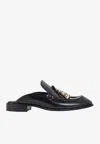 Loewe Black Leather Edge Slippers In Multi