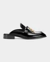 Loewe Black Leather Edge Slippers In Black