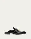 Loewe Black Leather Edge Slippers In Multi