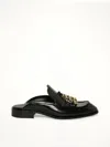Loewe Black Leather Edge Slippers In Black