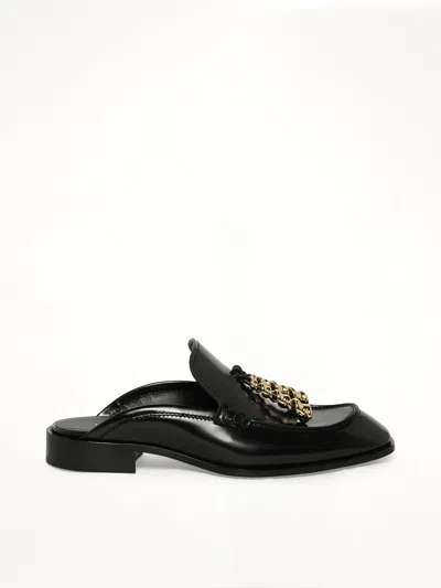 Loewe Black Leather Loafers