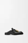 Loewe Black Leather Edge Slippers In Black
