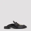 Loewe Black Leather Edge Slippers In Black