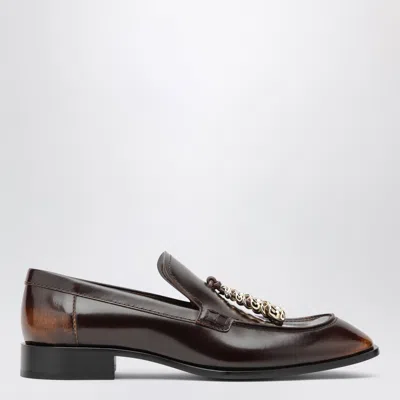 Loewe Edge Loafers In Brown Brushed Calfskin In Black