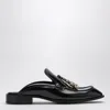 Loewe Black Leather Edge Slippers In Black