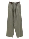 Loewe Elastic-waist Belted Trousers In Green
