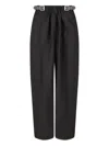 Loewe Belted Trousers In Wool And Silk In Black