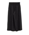 Loewe Cropped Double Waistband Wool Trousers In Black