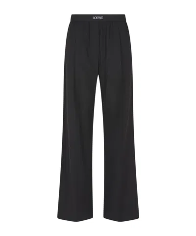 Loewe Elastic Waist Casual Pants In Black