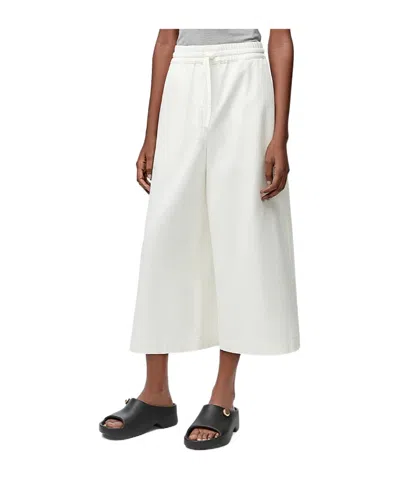 Loewe Elastic Waist Casual Pants In White