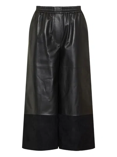 LOEWE ELASTIC-WAIST LEATHER TROUSERS