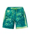 Loewe Graphic-print Drawstring Swim Shorts In Green