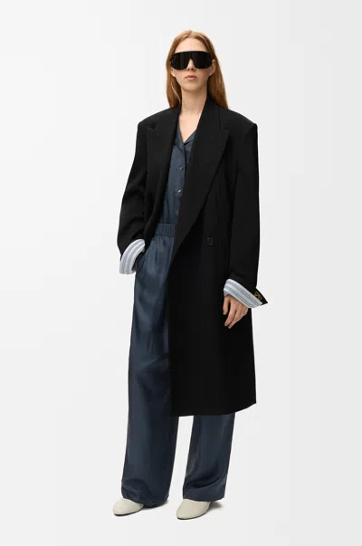 Loewe Elasticated Trousers In Silk Size: L For Woman In Blue