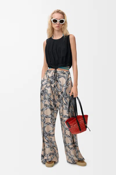 Loewe Elasticated Trousers In Silk Size: L For Woman In Multi
