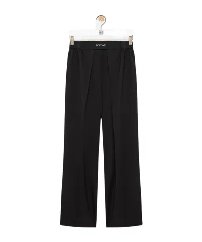 Loewe Elasticated Trousers In Wool In Black