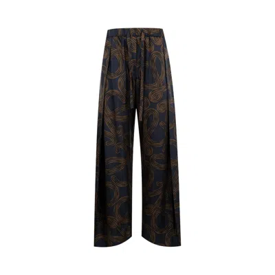 Pre-owned Loewe Elasticated Trousers 'navy/brown' | Blue | Women's Size S
