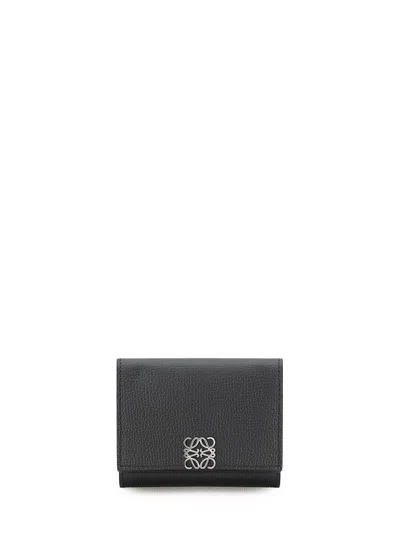Loewe Elegant Black Trifold Wallet For Women