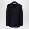 Loewe Navy Blue Double-breasted Jacket In Wool In Navy