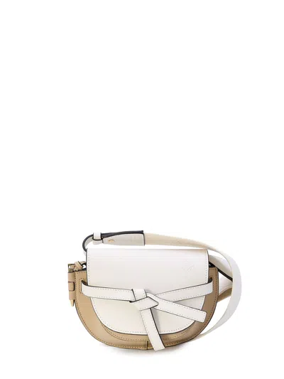 Loewe Elegant White Calfskin Mini Crossbody Handbag For Women