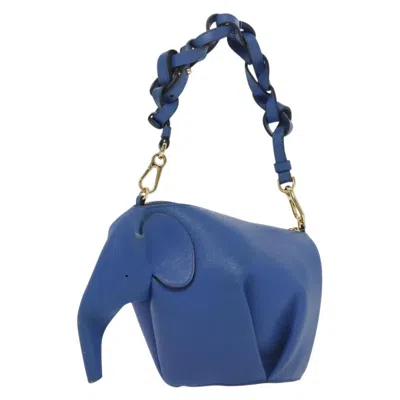 Pre-owned Loewe Elephant Bag Leather Blue Leather Bag ()