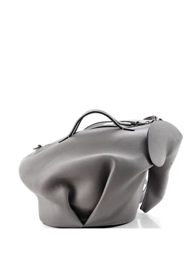 Pre-owned Loewe Elephant Bag Leather Large Satchel In Gray